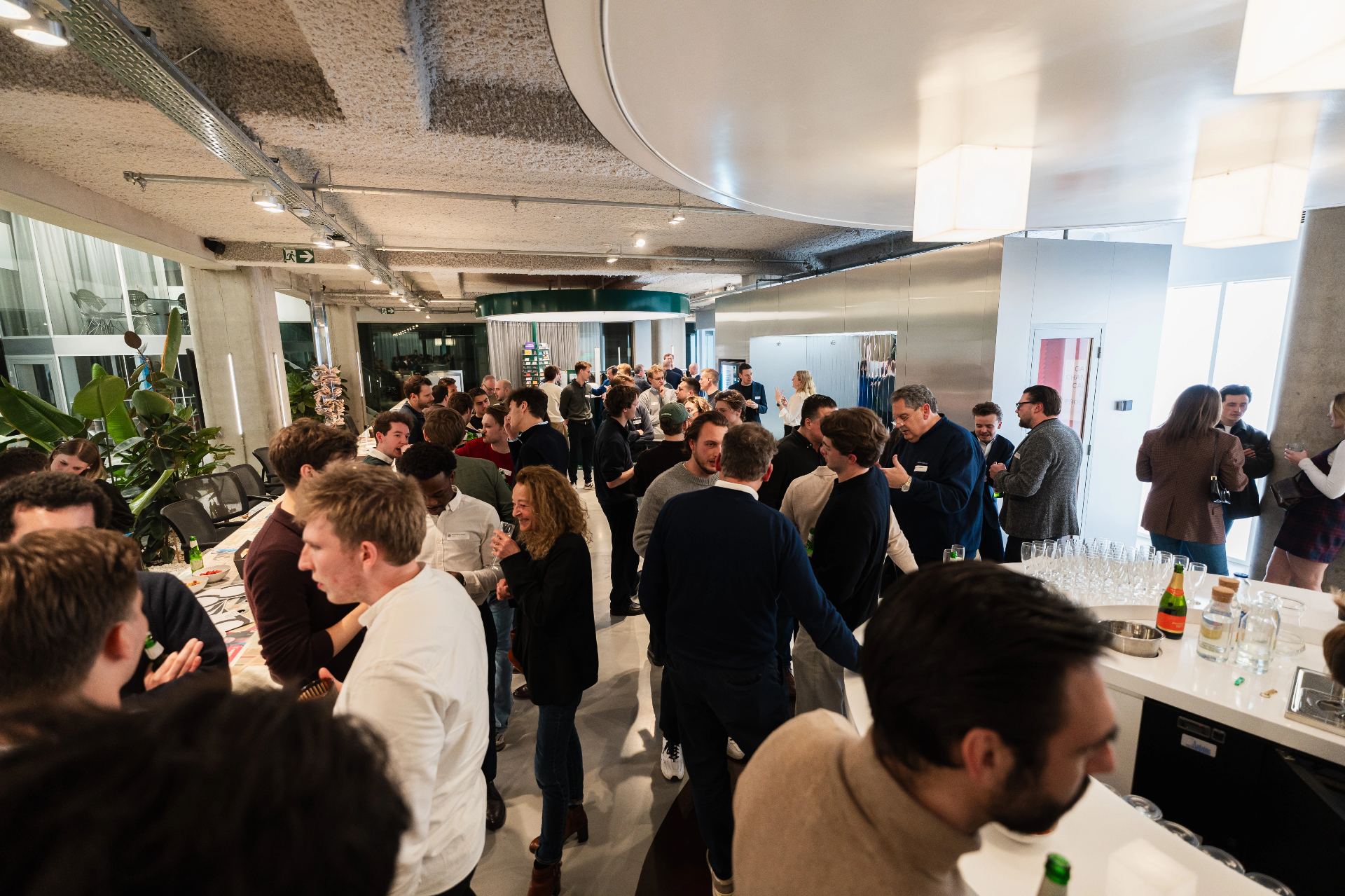 Busy networking crowd at SpeakSoon event